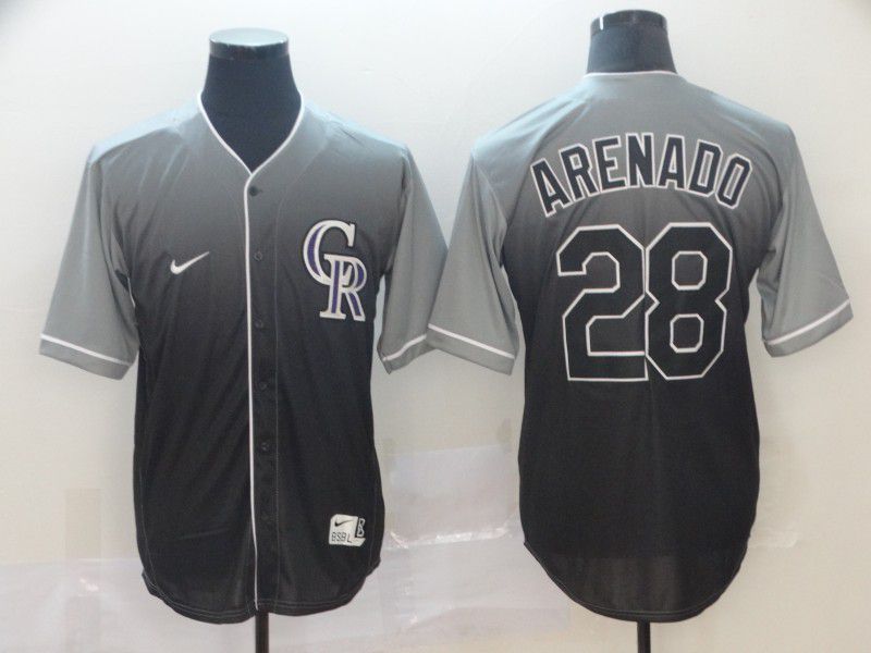 Men Colorado Rockies 28 Arenado Grey Nike Fade MLB Jersey